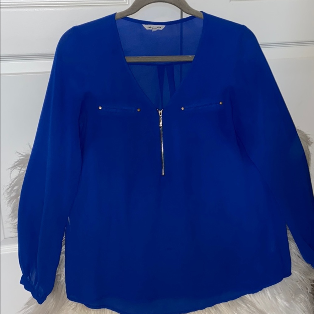 Ladies Naked Zebra Sheer zip up Blouse